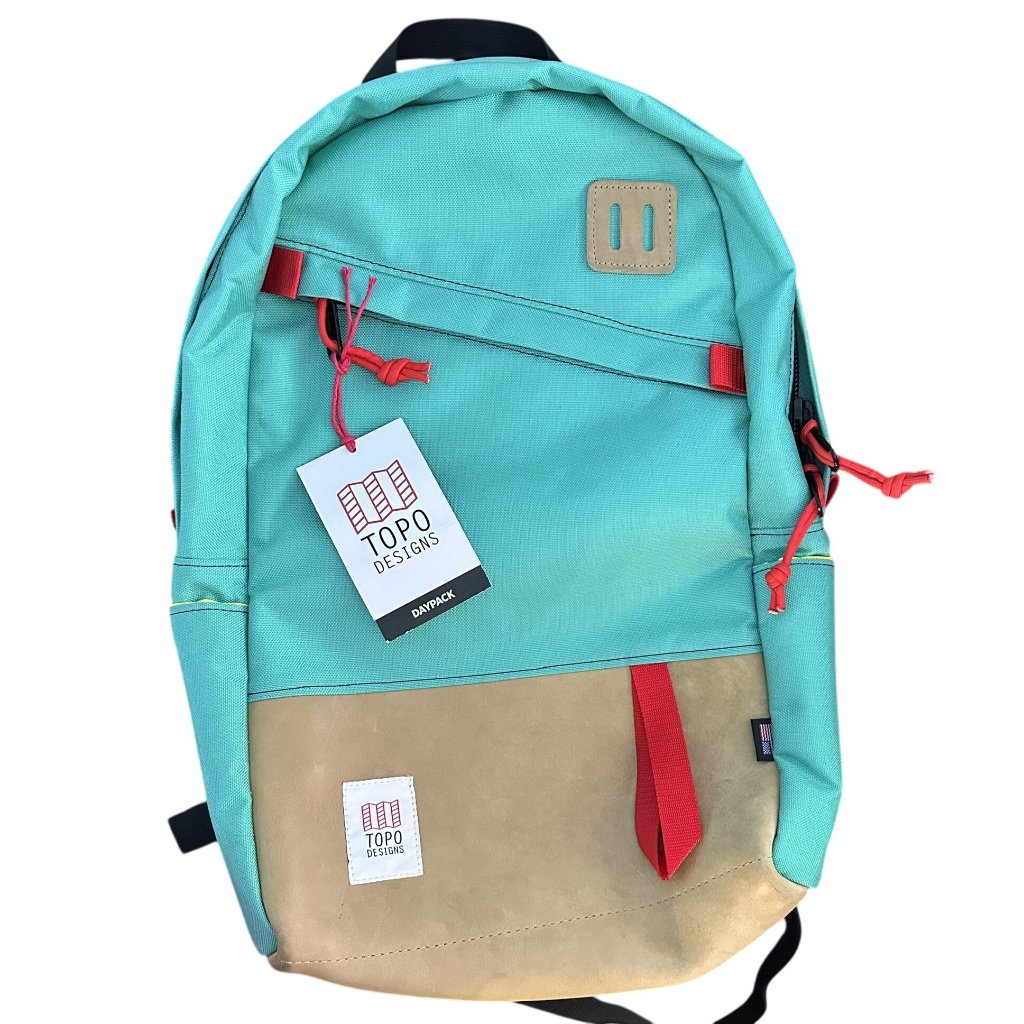 Topo Designs X Madewell Daypack Backpack Turquoise Leather Limited Edition L1089